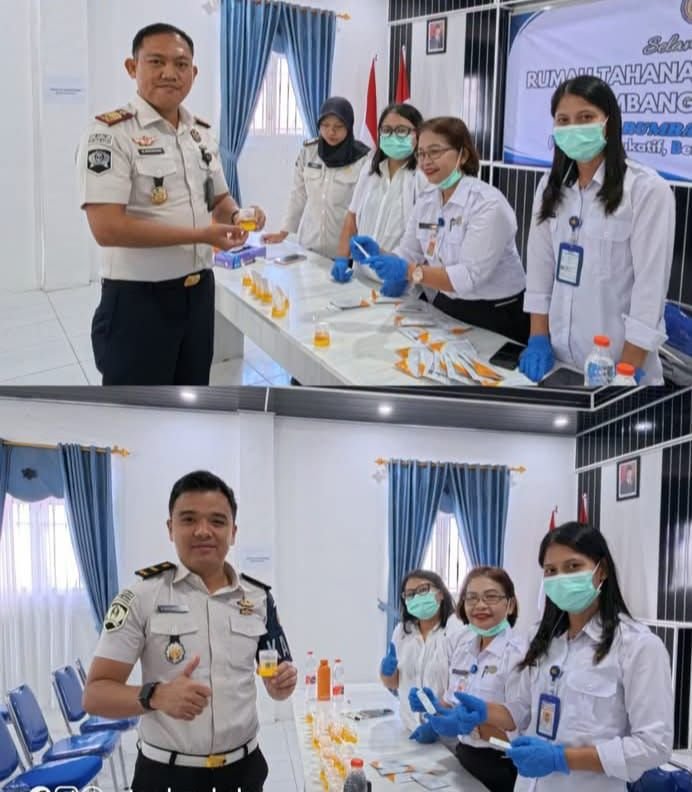 Rutan Humbahas Laksanakan Tes Urine Pegawai dan WBP