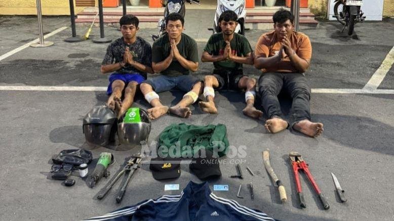 JCS Polrestabes Medan Bekuk Komplotan Curanmor Beraksi di 71 TKP, 2 dari 4 Pelaku Ditembak
