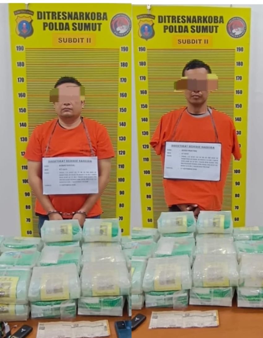 Polisi Gagalkan Pengiriman Sabu Tujuan Belawan, Dua Pelaku berikut 44 Kg sabu Diamankan
