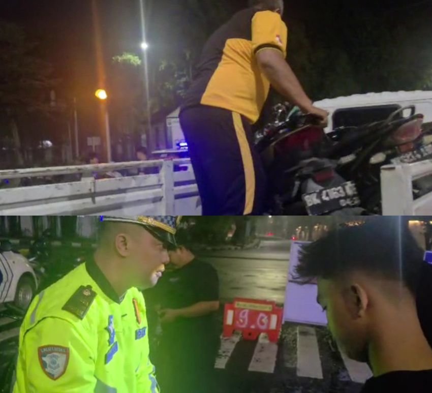Gerak Cepat, Sat Lantas Polrestabes Medan Bubarkan Balap Liar : 39 Sepeda Motor Ditilang