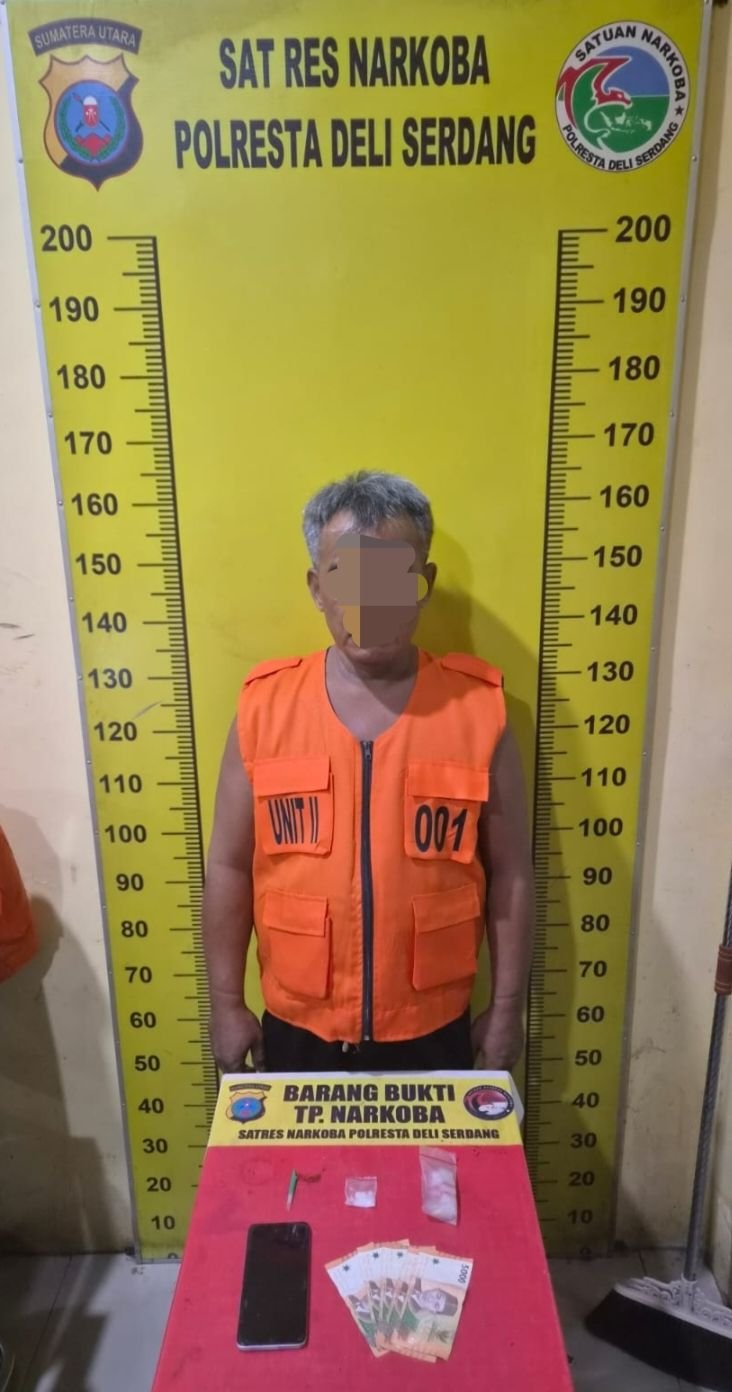 Polresta Deli Serdang Ungkap Kasus Shabu, Pria Setengah Abad Diamankan