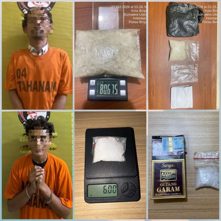 Kapolres Binjai Tegas Berantas Narkoba, Dua Terduga Pengedar Diamankan dengan Sabu 86,67 Gram