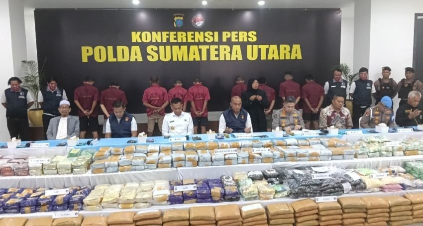 Polda Sumut Ungkap 244 Kg Sabu Dengan 9 Tersangka