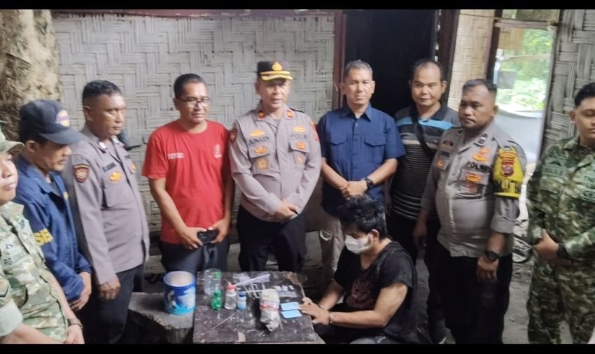 Polsek Pancur Batu  Bersama Koramil-14/PB Gerebek Sarang Narkoba,  Seorang Pengedar Diringkus