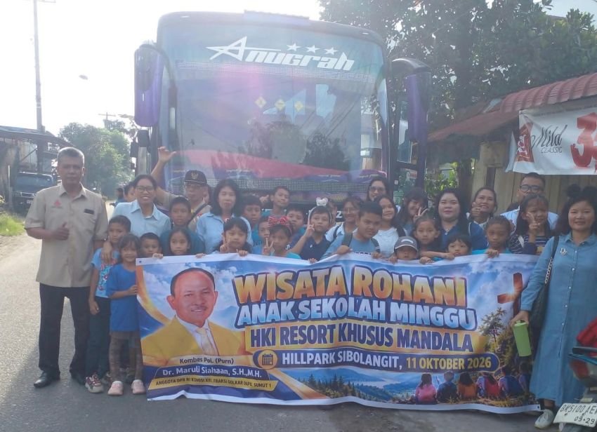 Maruli Siahaan Dukung Wisata Rohani 79 Anak Sekolah Minggu HKI Resort Khusus Mandala ke Hill Park Sibolangit
