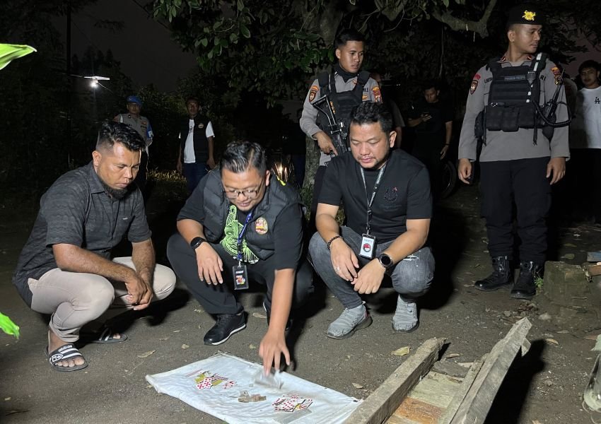 Tim Gabungan Polrestabes Medan Temukan Jejak Judi Dan Narkoba Selambo : Para Pelaku Masih Diburu