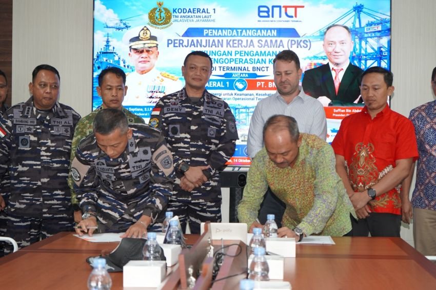 Kodaeral I dan BNCT Tandatangani Kerjasama Perkuat Keamanan Pelabuhan  &lrm;