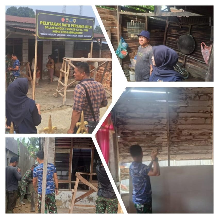 Kodim 0209/LB Bangun Harapan Ibu Marbun Lewat RTLH TMMD ke-130