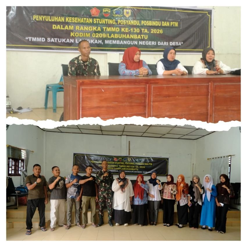 Program TMMD Tak Sekadar Bangun Desa, Satgas Sentuh Kesehatan Keluarga di Aek Batu