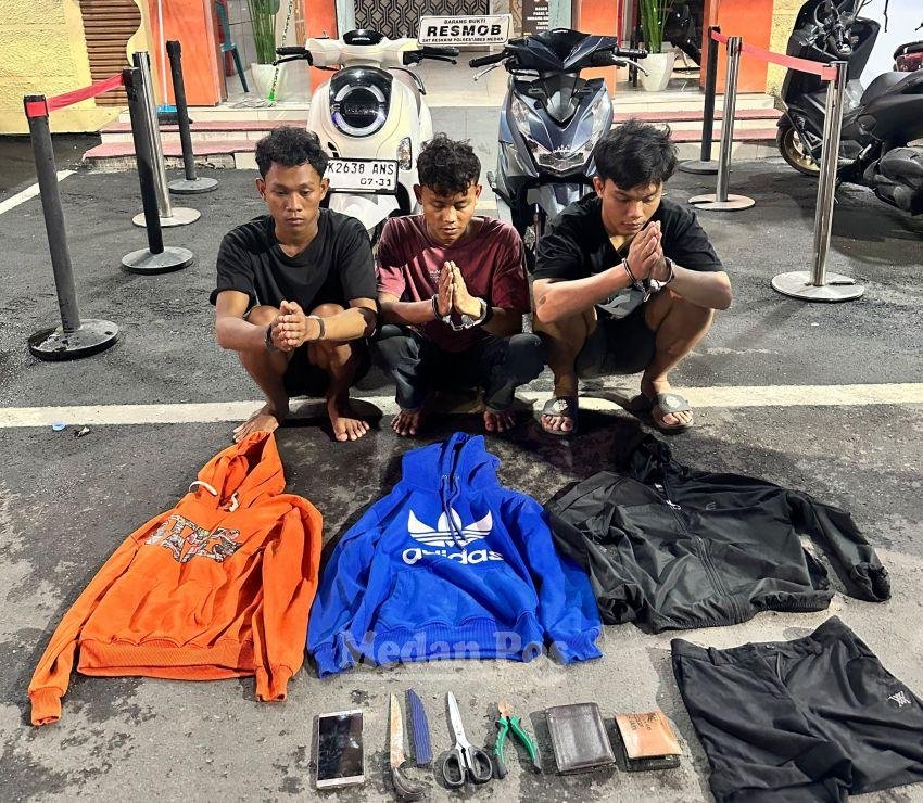3 Pelaku Spesialis Begal di Percut Sei Tuan Ditangkap, Uang Digunakan Buat Biaya Pacar, Nyabu dan Judi
