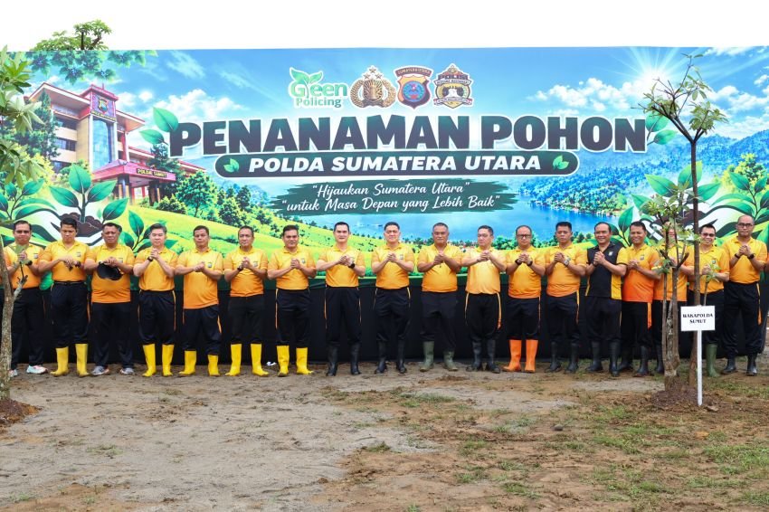 Kapolda Sumut Pimpin Penanaman Pohon di Mapolda